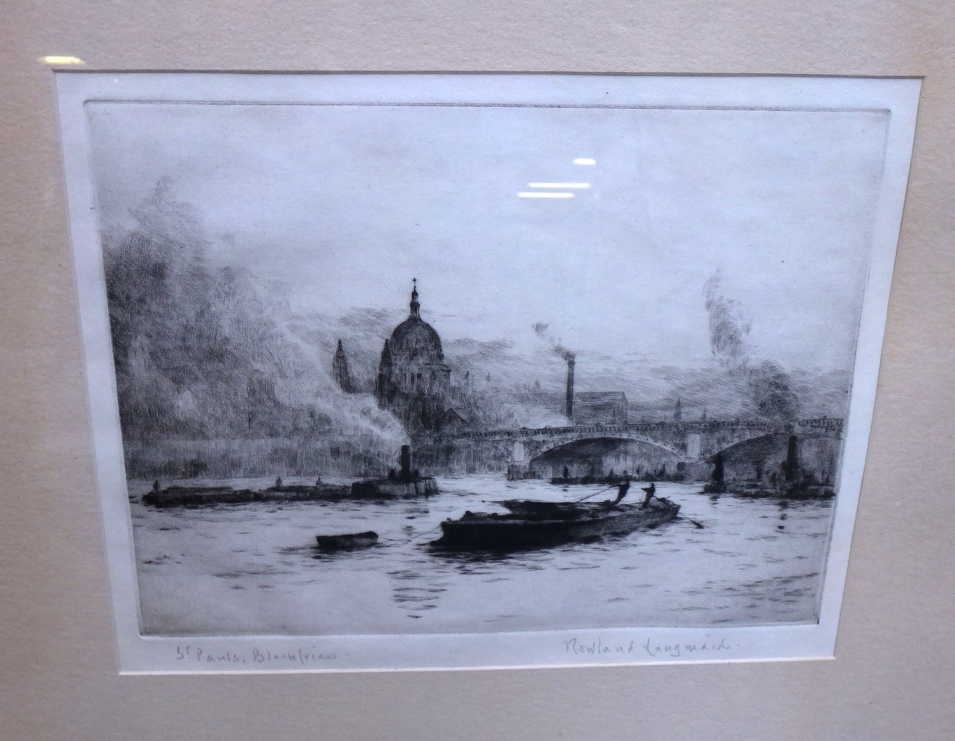 Appraisal: Rowland Langmaid - St Pauls from Blackfriars etching signed and