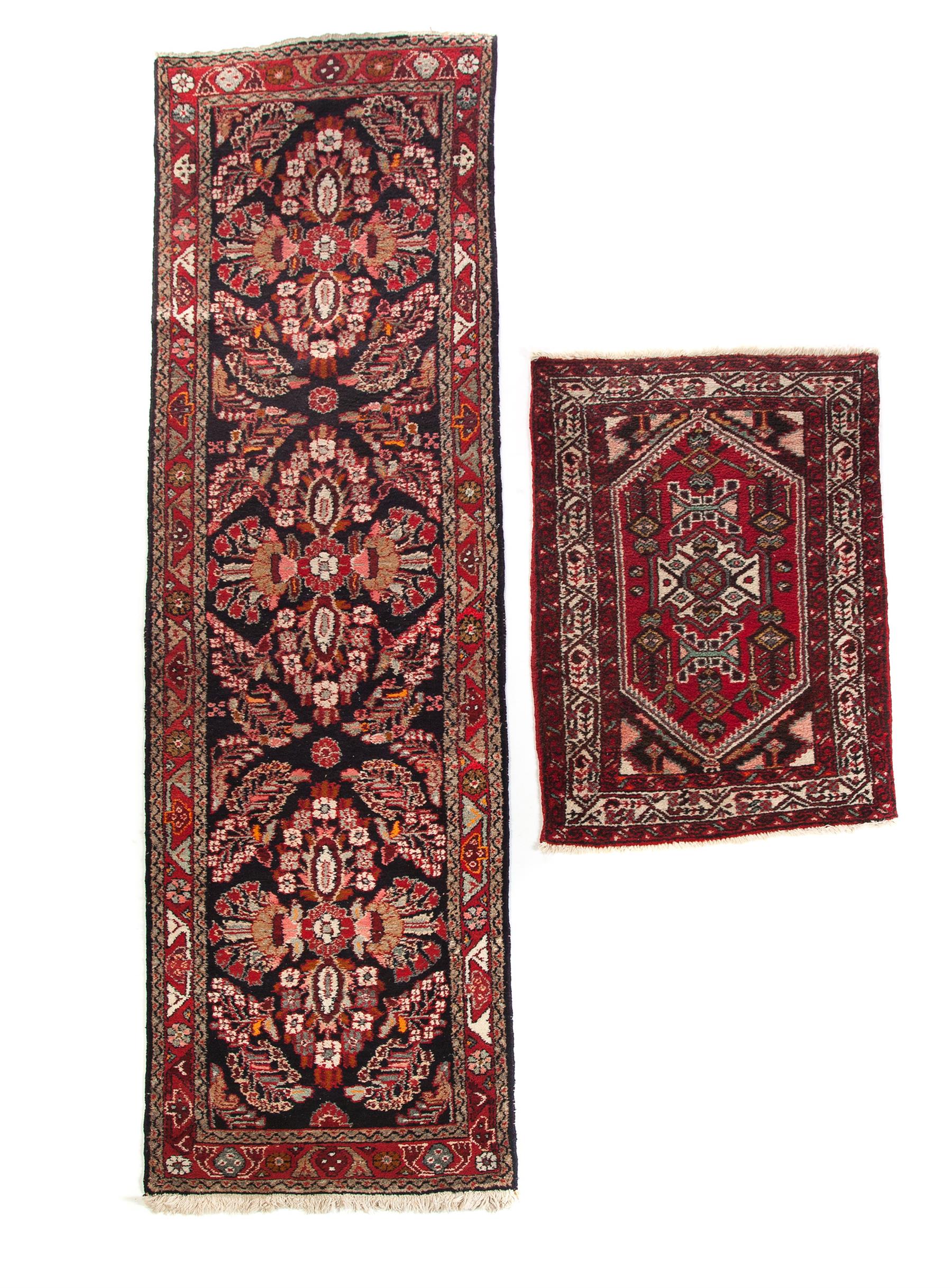 Appraisal: TWO HANDMADE ORIENTAL RUGS Iran nd half- th century Wool