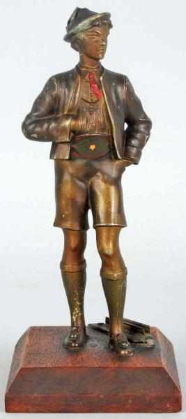 Appraisal: Bronze Boy Cigar Lighter Great detail Condition Near Mint Size