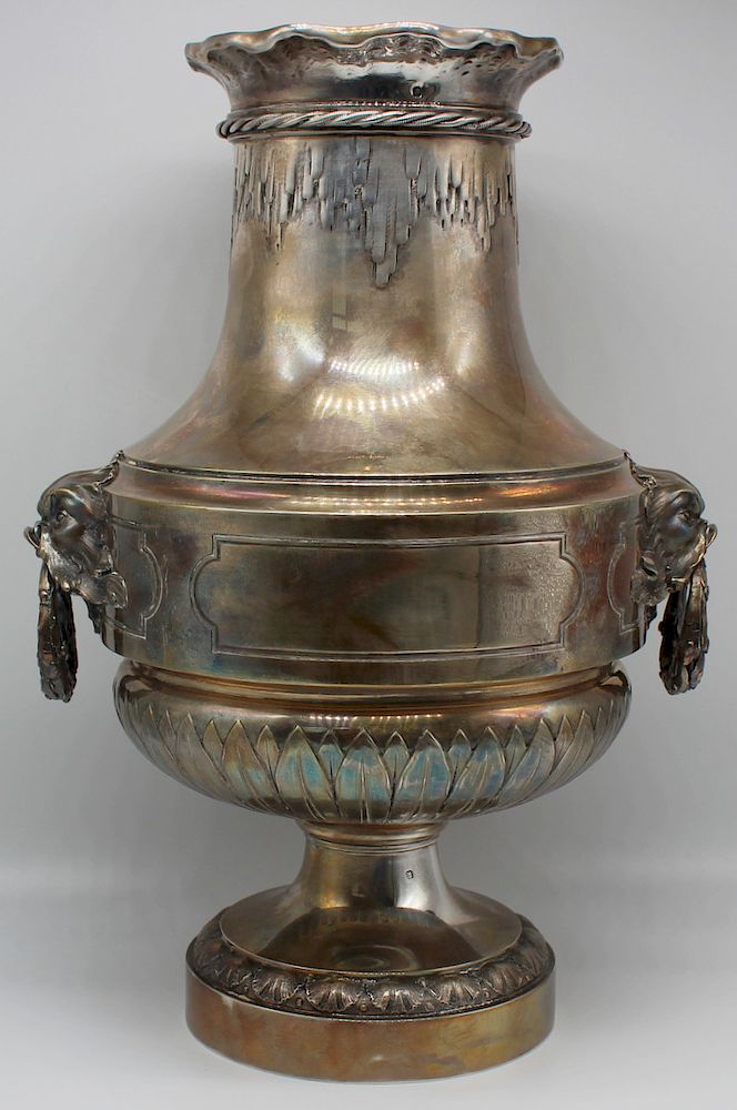 Appraisal: SILVER Cartier French Silver Pedestal Vase French silver vase with