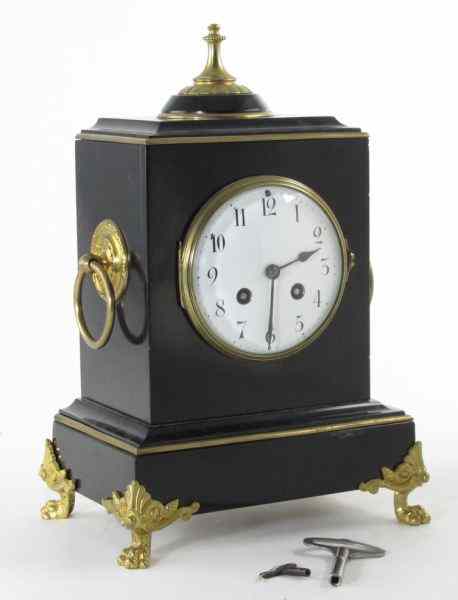 Appraisal: th Century French Mantle Clockblack painted metal body with ormolu