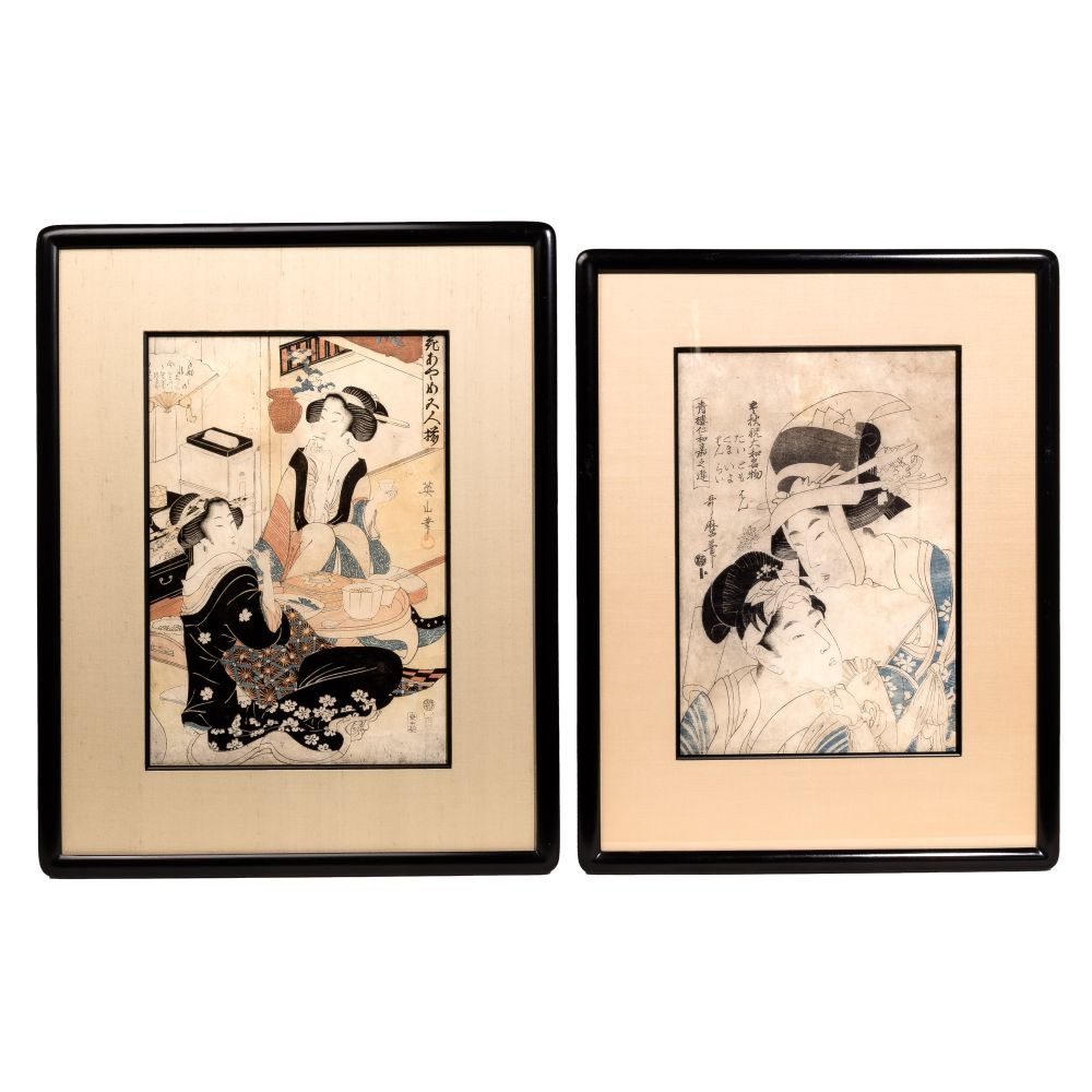 Appraisal: KIKUKAWA EIZAN JAPANESE - AND KITAGAWA UTAMARO JAPANESE - WOODBLOCK