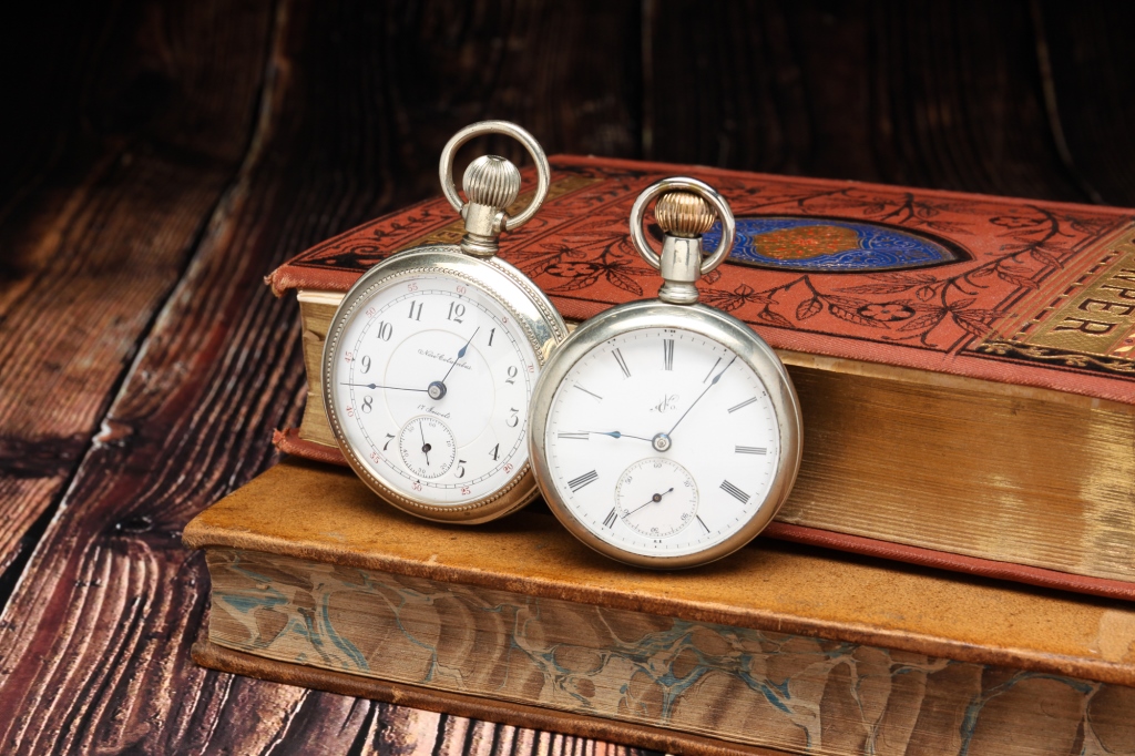 Appraisal: TWO SALESMEN SAMPLE OPEN FACE POCKET WATCHES Late th century