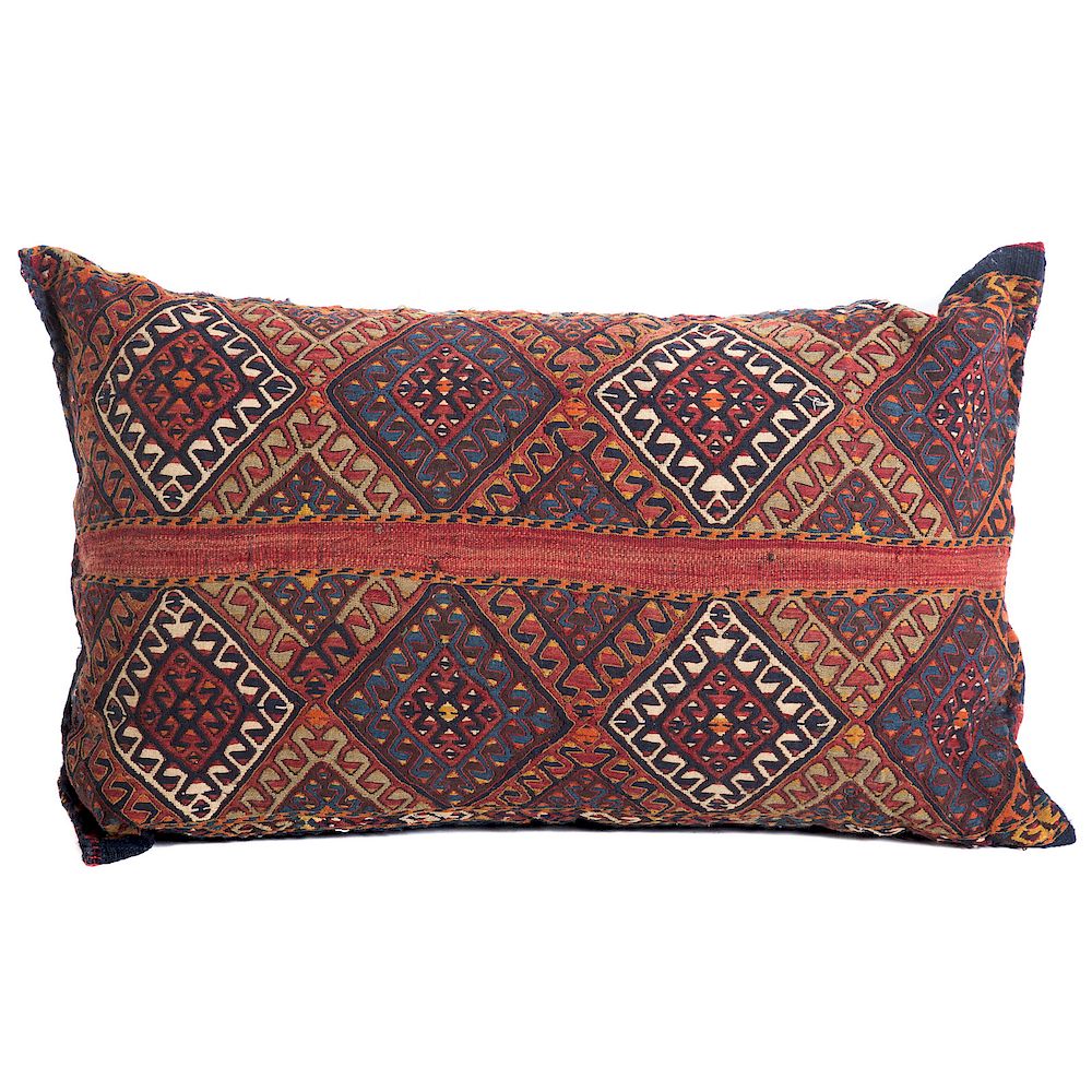 Appraisal: Turkish Soumak Kelim Pillow x in hand woven on both