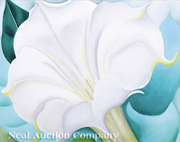 Appraisal: Marilyn Roberts American th c White Trumpet Flower oil on