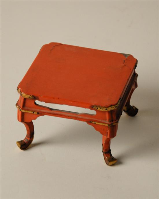 Appraisal: An Asian Miniature Stand bamboo square top with rounded corners