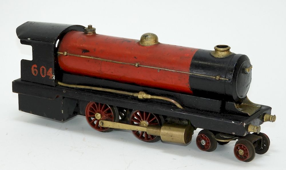 Appraisal: Antique Red and Black Model Train Car United States Early