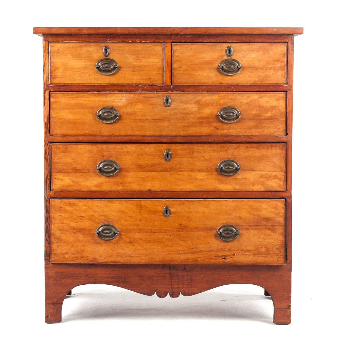 Appraisal: Federal New England birch pine chest of drawers first quarter-