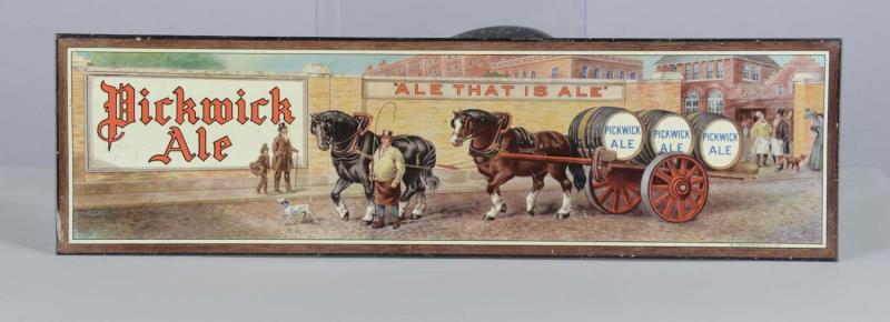 Appraisal: Pickwick Ale Tin Beer Advertising Sign This lithograph on tin