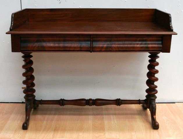 Appraisal: A Victorian mahogany library desk with raised gallery cms long