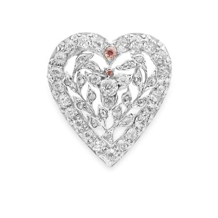 Appraisal: Antique Diamond Heart Clip Estimate -