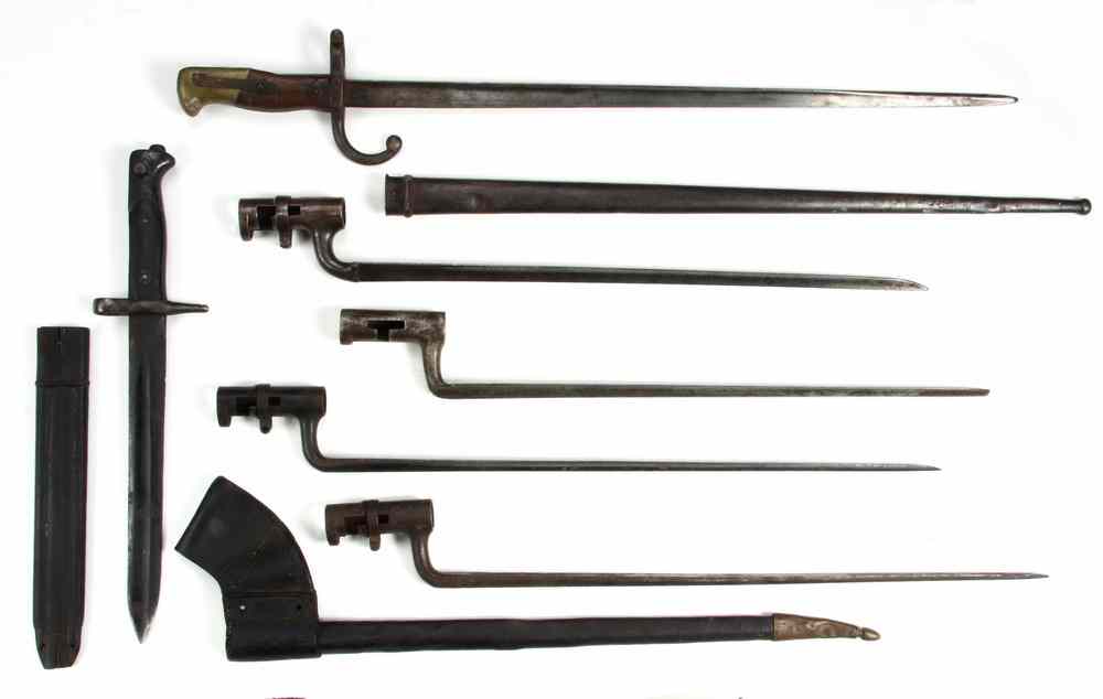 Appraisal: BAYONETS - Including four Civil War era one with frog