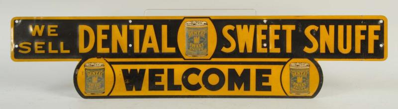 Appraisal: Hanging Dental Sweet Snuff Tin Sign This sign is an