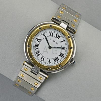 Appraisal: GENTLEMAN S STEEL K CARTIER SANTOS QUARTZ WATCH White dial