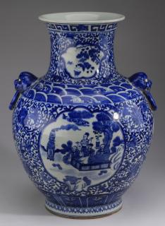 Appraisal: Chinese baluster vase Qianlong mark h Chinese blue and white