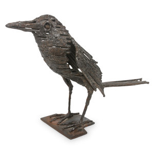 Appraisal: Simon Ybarra American - Crow bronze signed base Height inches