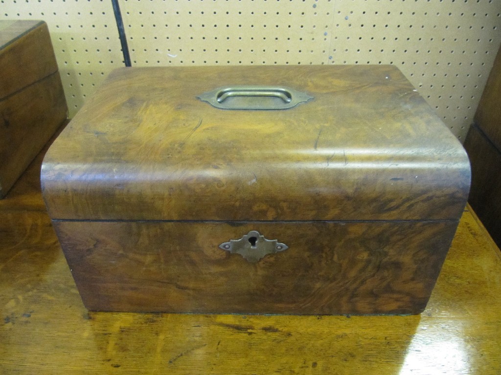 Appraisal: Victorian walnut sewing box