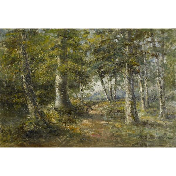 Appraisal: William Savery Bucklin American - Untitled Woodlands oil on canvas