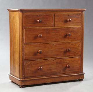 Appraisal: Victorian Mahogany Chest of Drawers late th c the molded