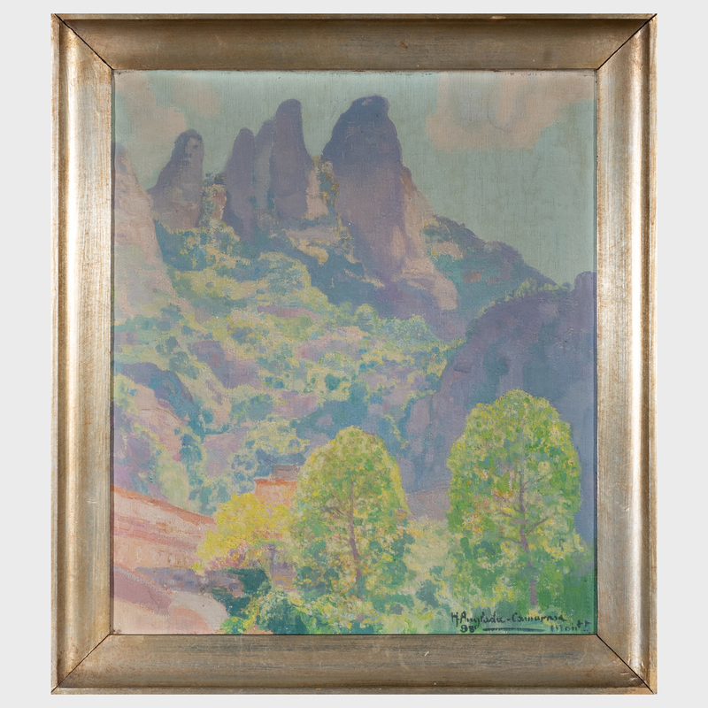 Appraisal: Hermenegildo Anglada Camarasa - Arboles de Montserrat Oil on canvas