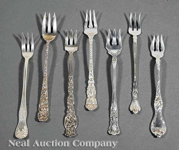 Appraisal: A Group of American Sterling Silver Cocktail Forks including Gorham