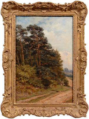 Appraisal: Arthur Henry Enock painting British died landscape with figures by