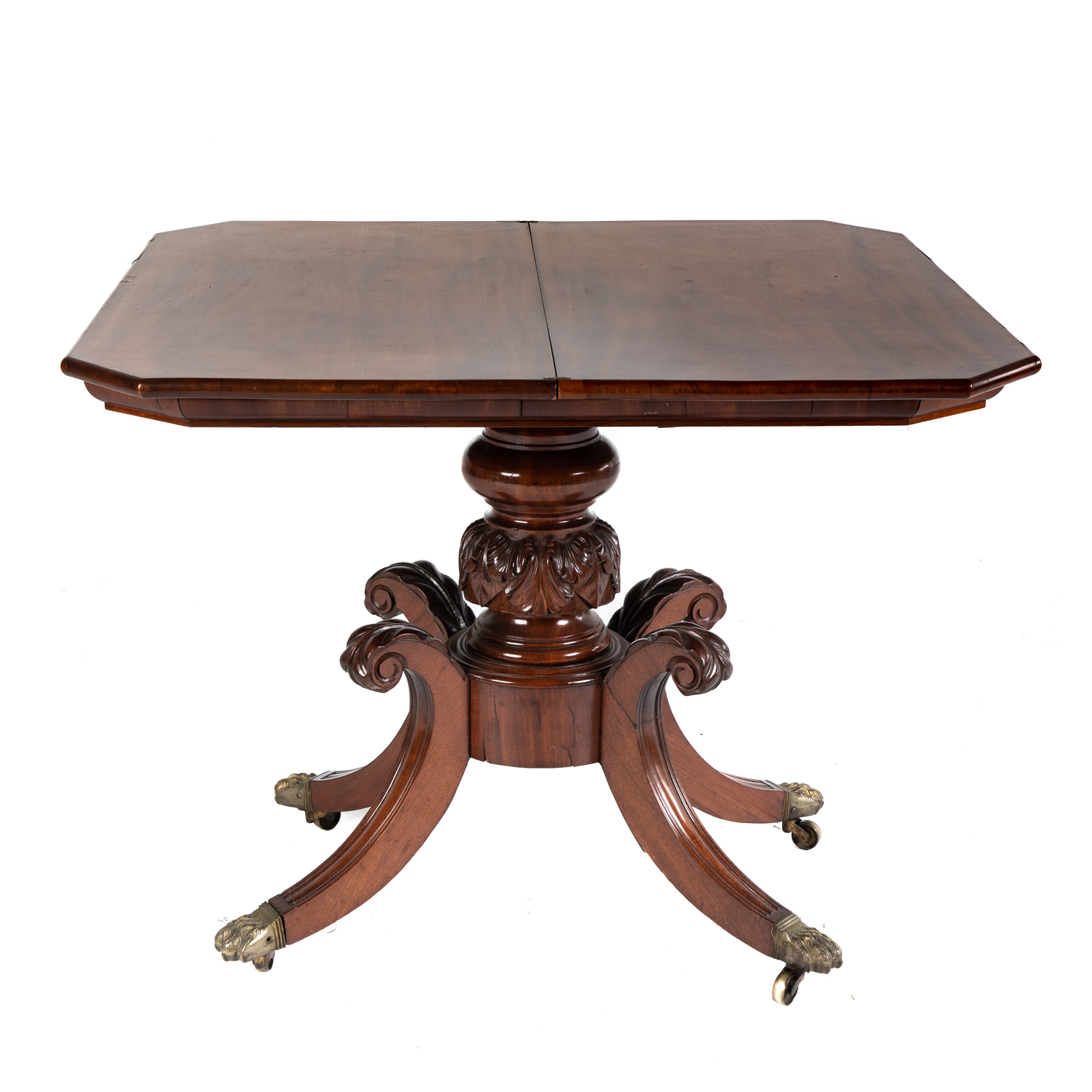 Appraisal: AMERICAN CLASSICAL MAHOGANY FLIP-TOP GAMES TABLE th century in the