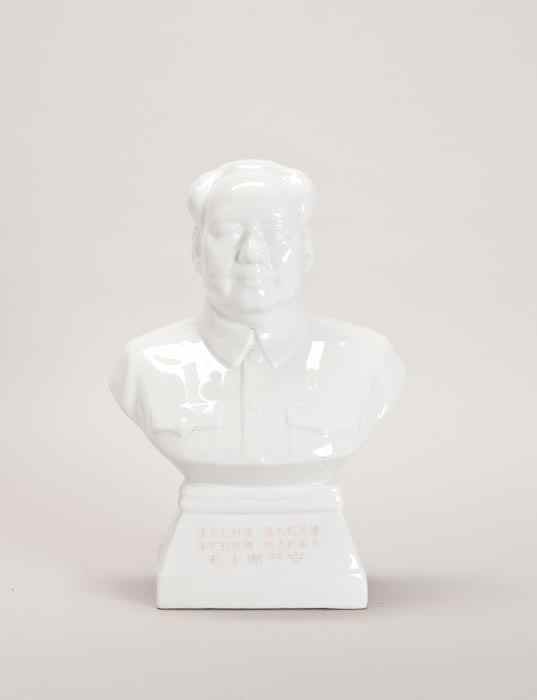 Appraisal: Porcelain Mao Bust in wooden shrine fine porcelain bust of