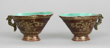 Appraisal: A Pair of Ch'ien Lung Libation Cups A pair of