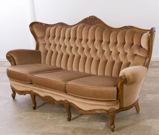 Appraisal: Continental Style Sofa Continental style sofa with button tufted upholstery