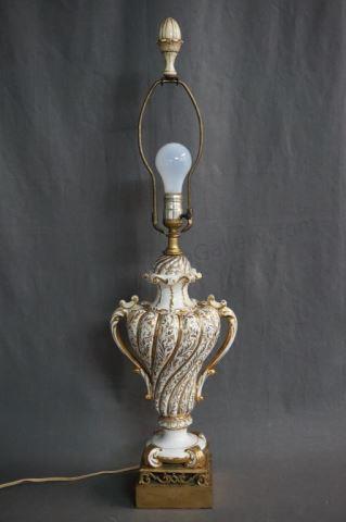 Appraisal: Vintage Italian Capodimonte Table Lamp Post WWII 's- 's Italian