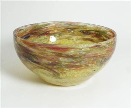 Appraisal: A large Monart glass bowl circa the mottled and swirling