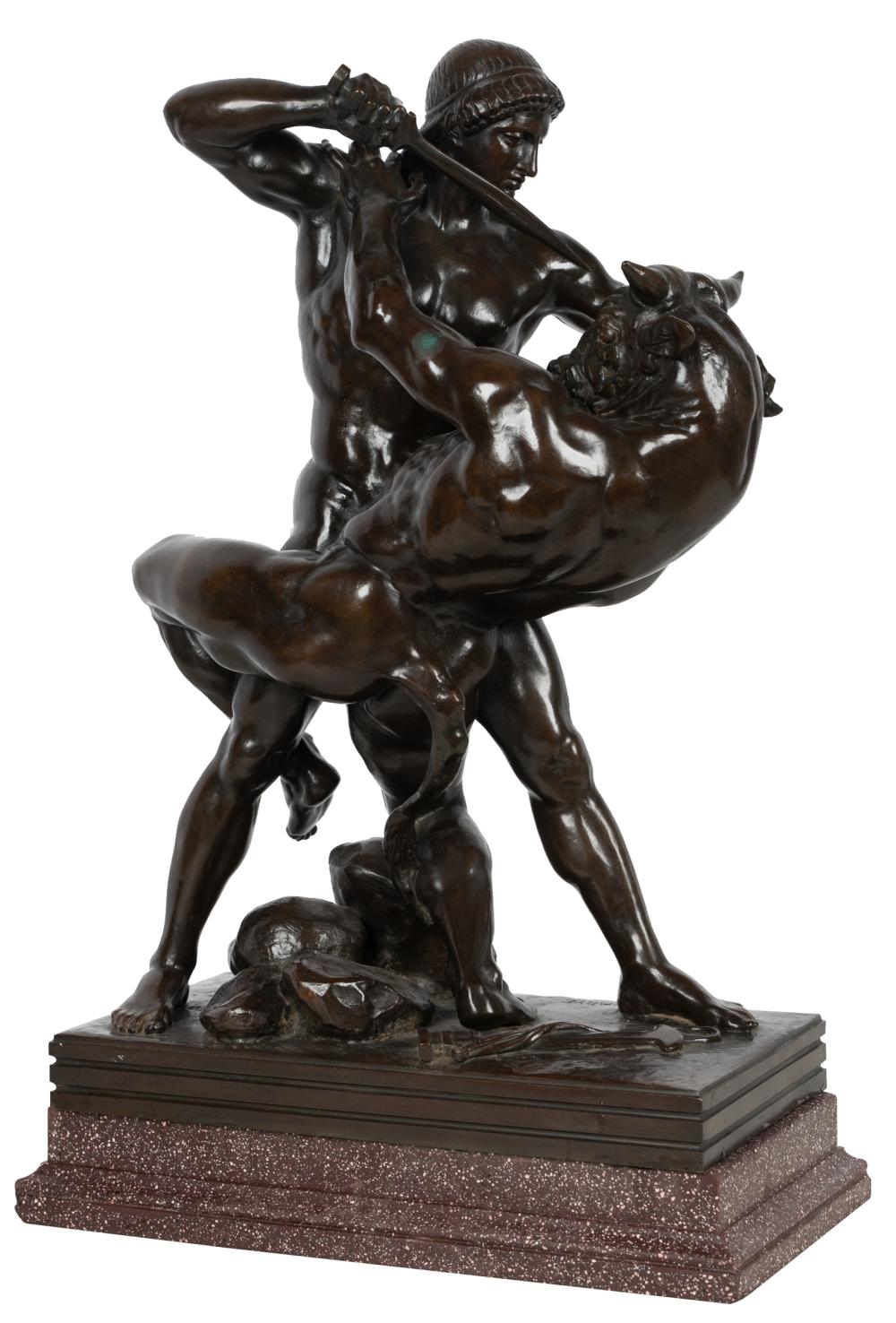 Appraisal: ANTOINE-LOUIS BARYE - THES E ET LE MINOTAURETheseus and the