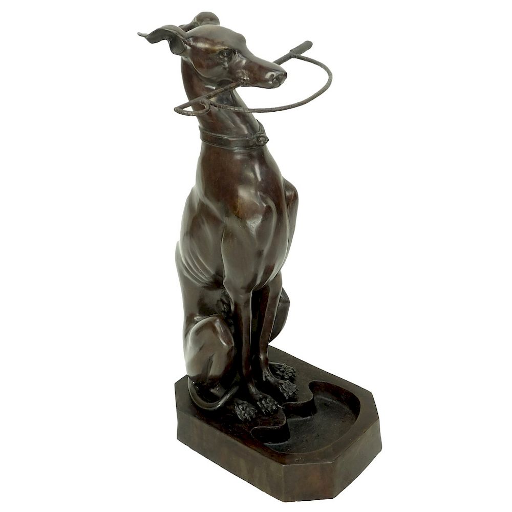 Appraisal: Maitland-Smith Bronze Umbrella Stand Maitland-Smith Bronze Whippet Umbrella Stand Label