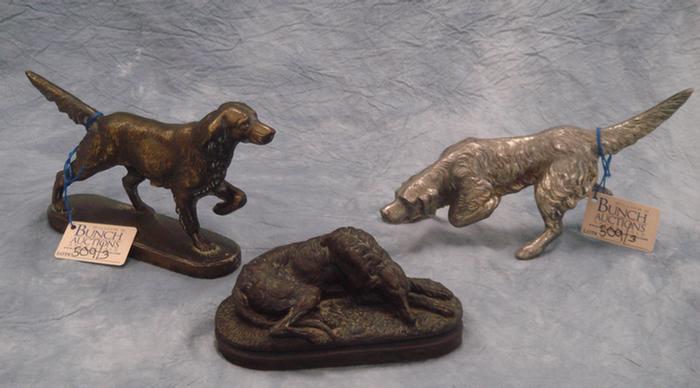 Appraisal: dog sculptures after Paul Joseph Raymond Gayrard bronze patinated composition