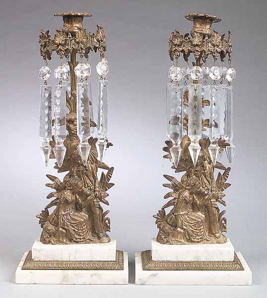 Appraisal: A Pair of American Rococo Revival Gilt Brass and Marble