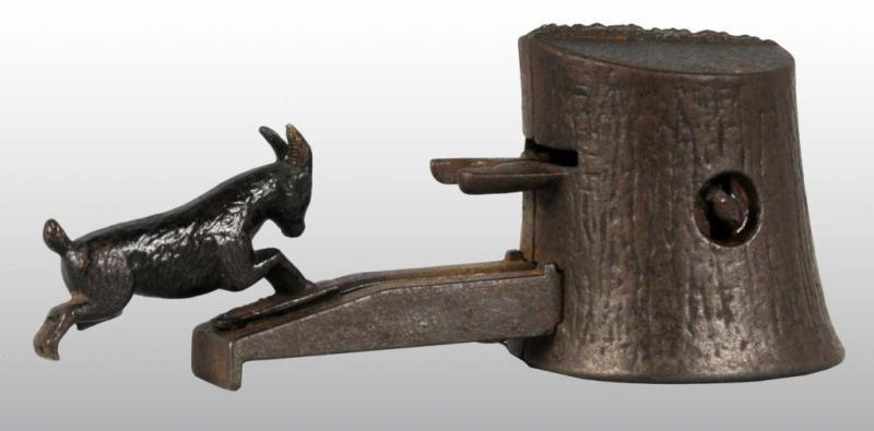 Appraisal: Cast Iron Butting Goat Mechanical Bank Description Manufactured by H