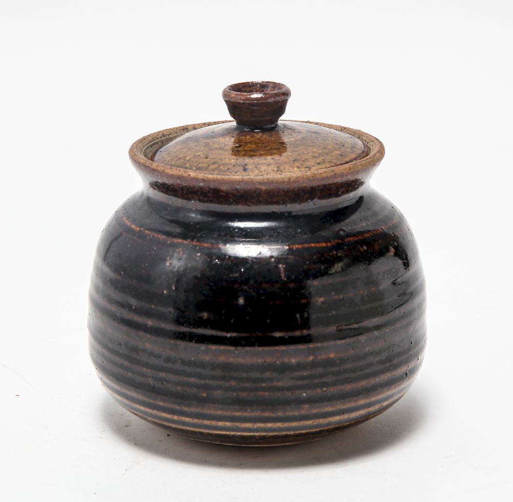 Appraisal: Karen Karnes Stoneware Art Pottery Covered Jar Karen Karnes American