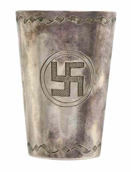 Appraisal: German WWII Hermann Goering Silver Shot Glass This silver shot