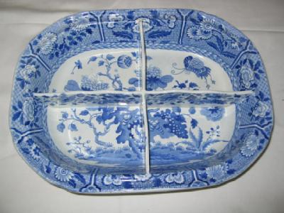 Appraisal: A SPODE PEARL WARE FOUR SECTIONAL VEGETABLE DISH printed in