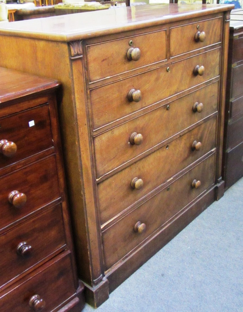 Appraisal: An early th century mahogany chest of two short and