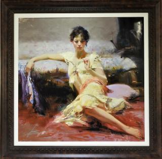 Appraisal: Pino Daeni Giclee Print of Woman in Repose ITALY UNITED