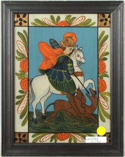 Appraisal: German Icon St George The Dragon German icon of St