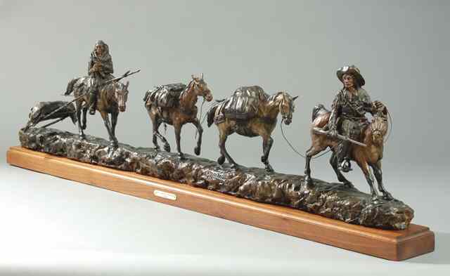 Appraisal: HAL LUND MONTANA TH CENTURY ORIGINAL BRONZE SCULPTURE ''Early Montana