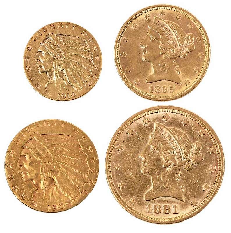 Appraisal: U S Gold Coins Gold -D x Gold -S -S