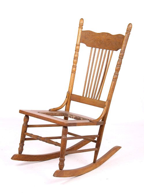 Appraisal: Antique Oak Spindle Back Ladies Rocker Featured in this lot