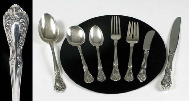 Appraisal: ALVIN STERLING SILVER FLATWARE SET pieces in the Chateau Rose