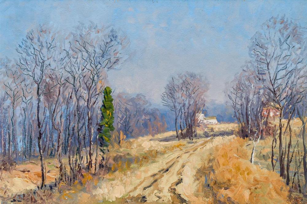 Appraisal: WILL HUTCHINS American - Path to the Farm oil on