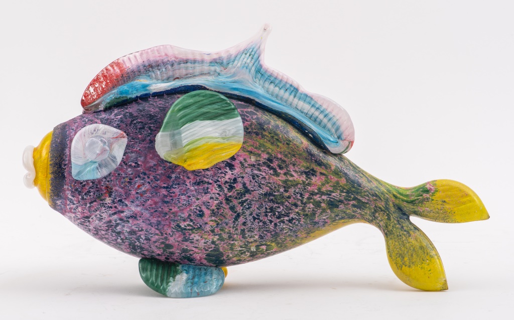 Appraisal: JEAN-CLAUDE NOVARO ART GLASS FISH Jean-Claude Novaro French - art