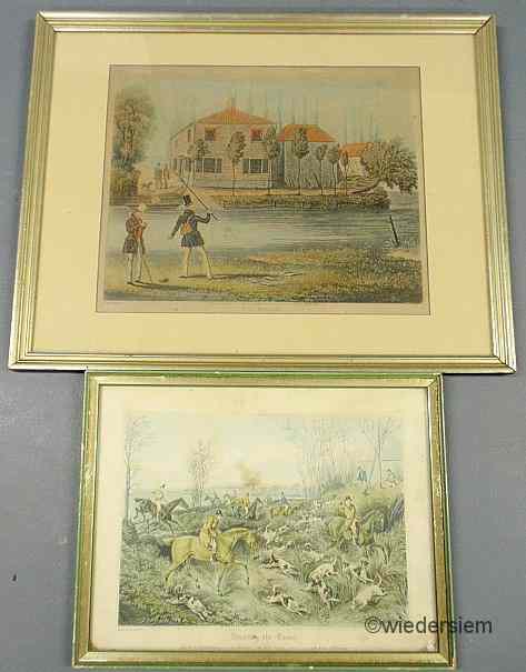 Appraisal: Two framed prints- Fly Fishing'' ''x '' and Drawing the